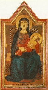 Ambrogio Lorenzetti - Madonna col Bambino, Chiesa di Sant'Angelo (Vico l'Abate), San Casciano, Val di Pesa
